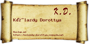 Kálazdy Dorottya névjegykártya